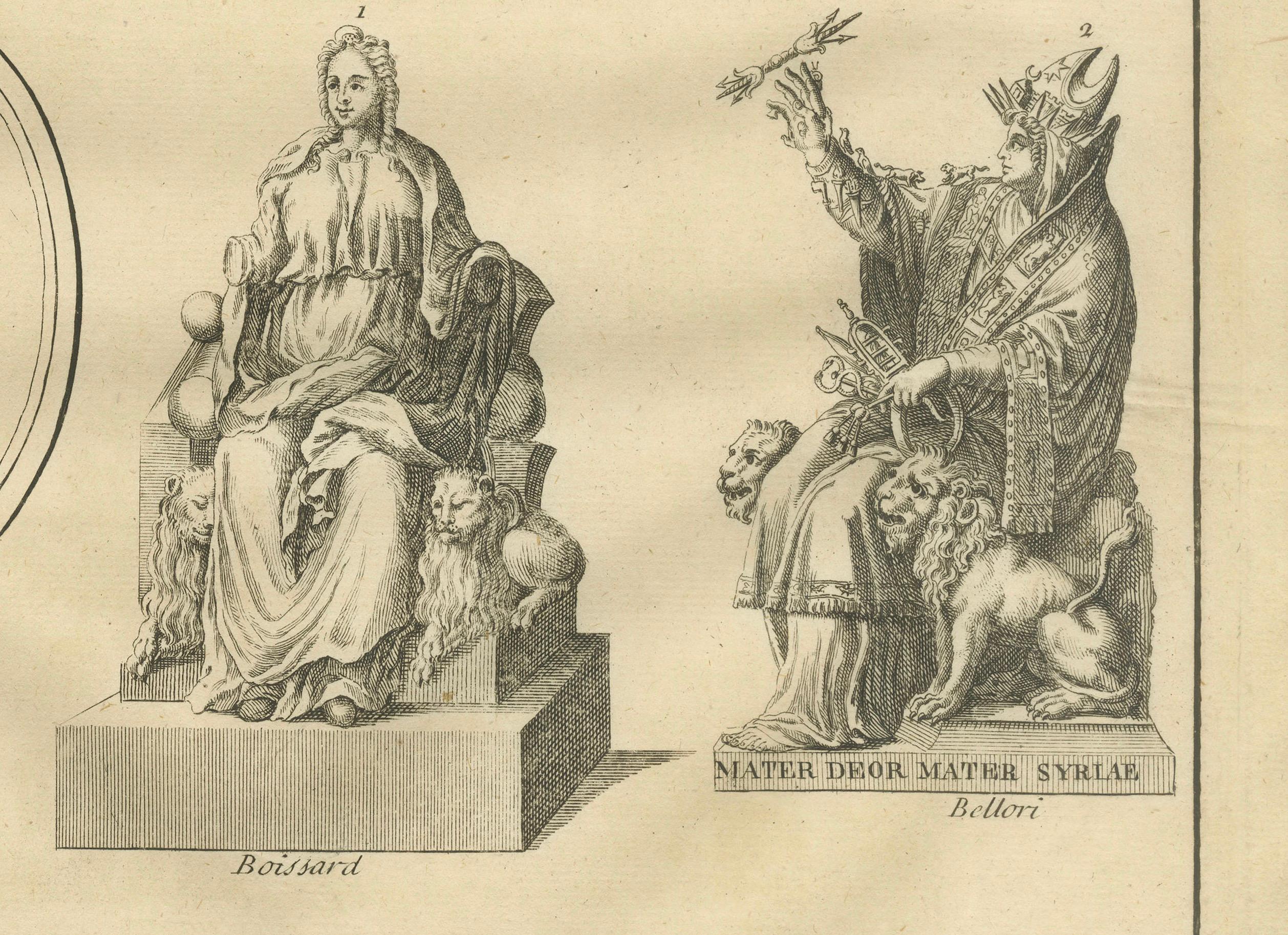 Double Bacchic Frieze, Classical Mythological Relief – Montfaucon Engraving 1721