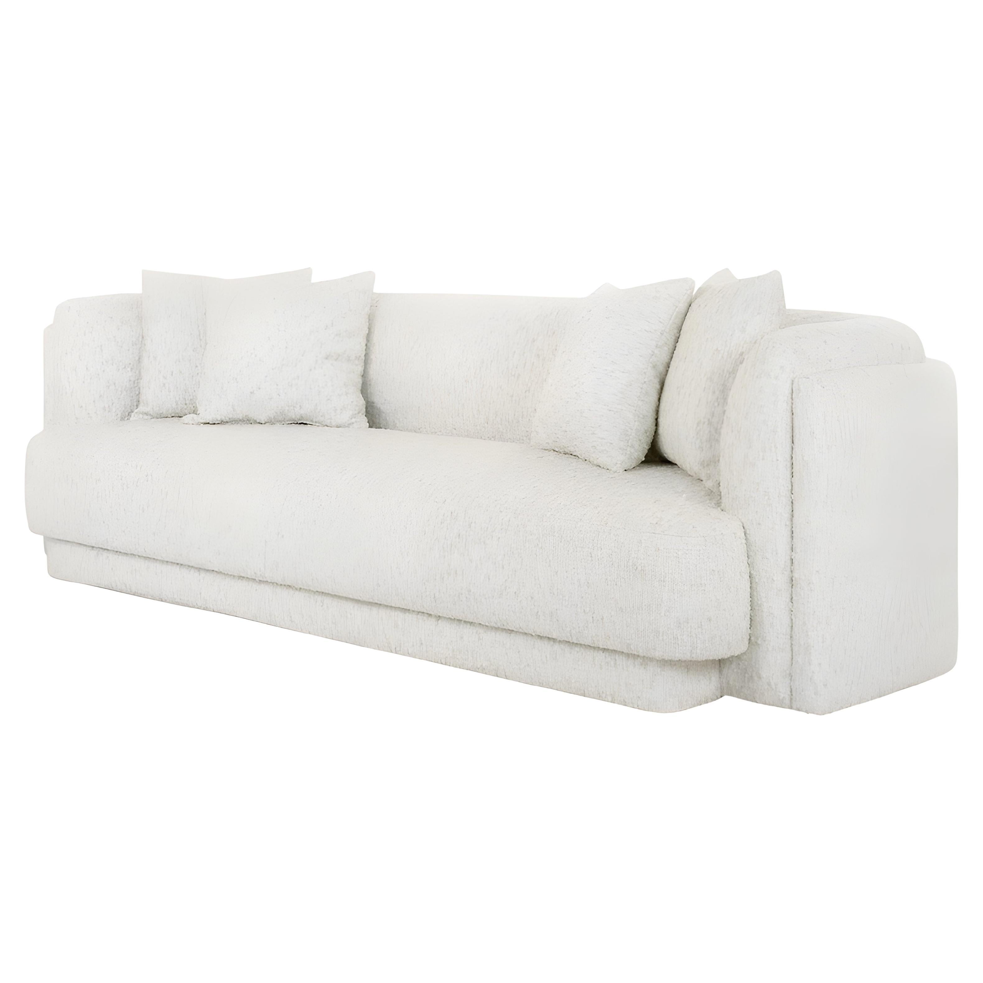 Sofá de diseño con doble respaldo tapizado en tejido Boucle