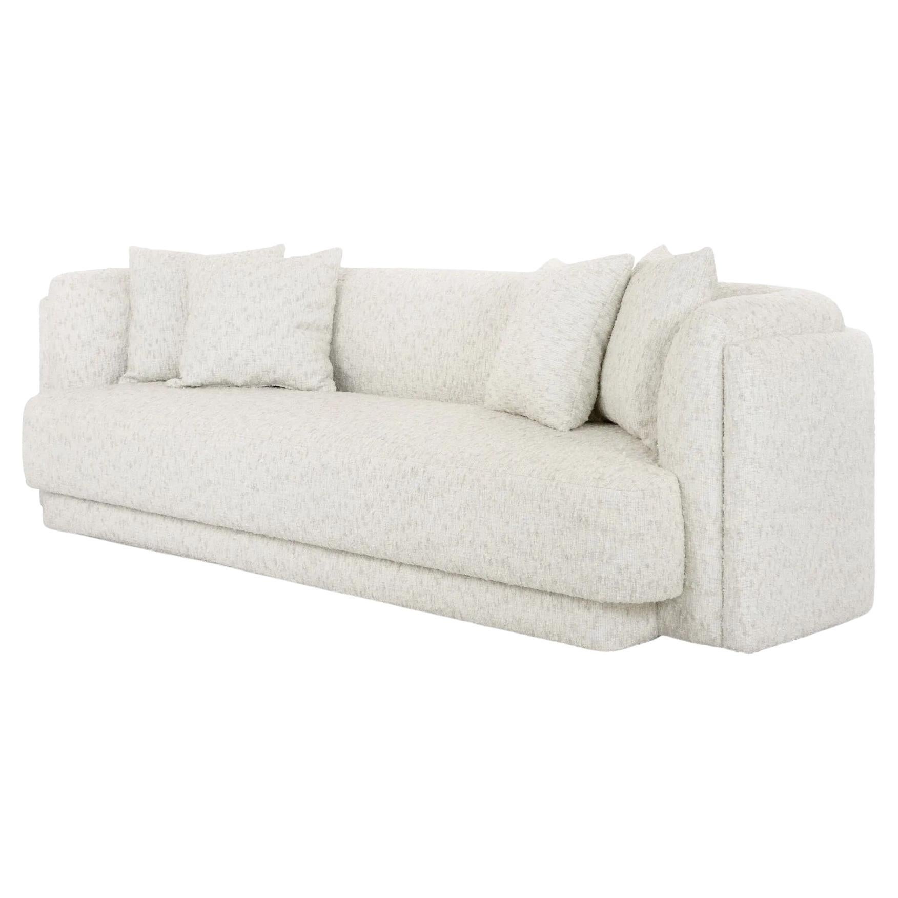 Double Back Designer Sofa Upholstered In Boucle Fabric