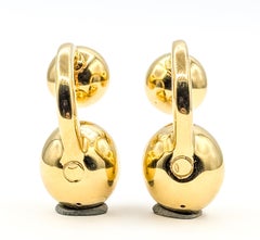 Double Ball Drop Earrings in 18k Yellow Gold