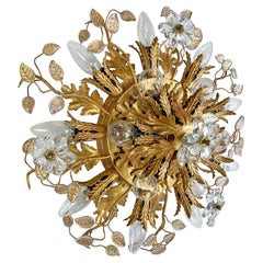 Double Banci Firenze Gilt Murano Glass Flush Light