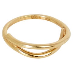 Double Band Detail Ring, 18 Carat Gold Plated Recycled Silver (Medium)
