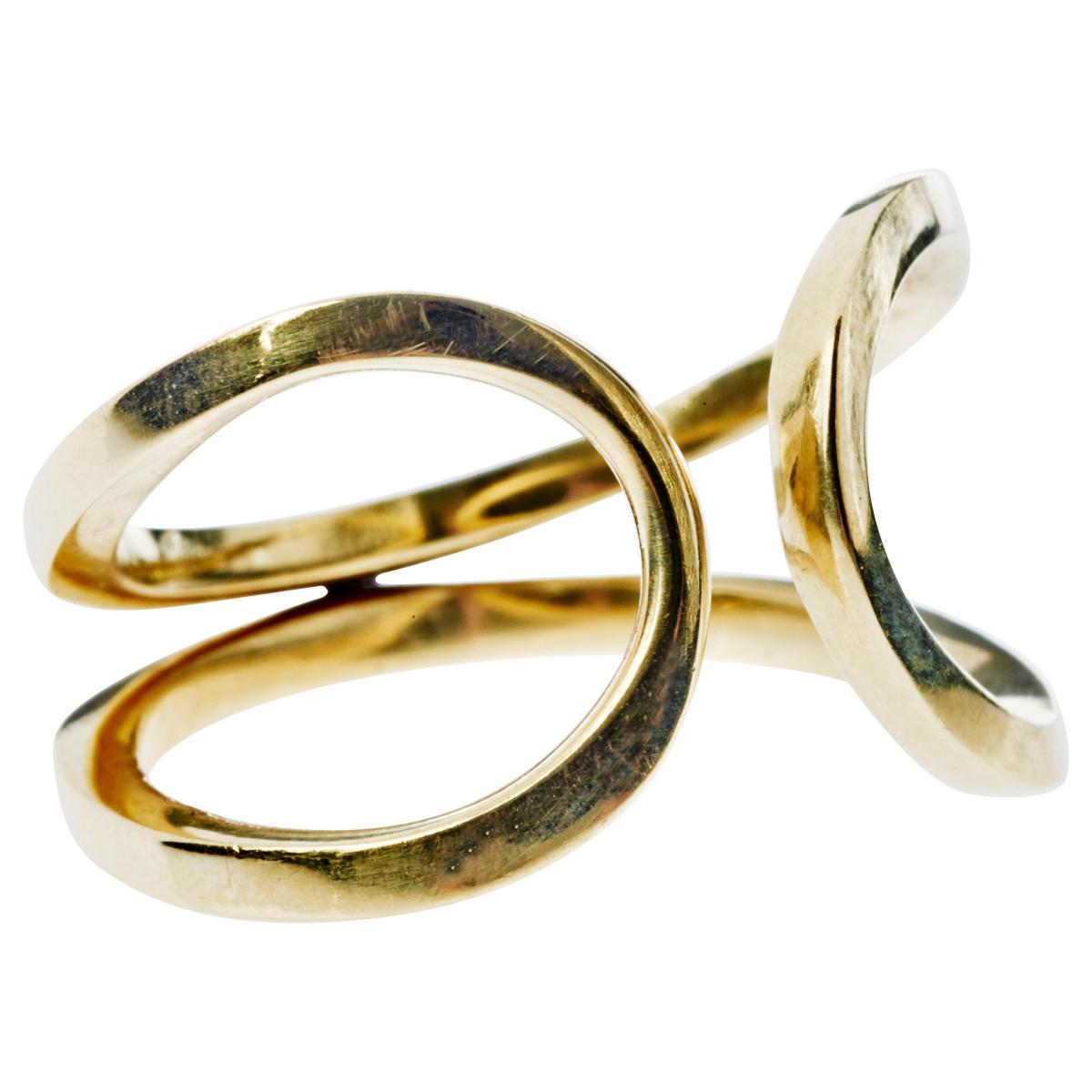 Double Band Ring Gold Adjustable J Dauphin For Sale