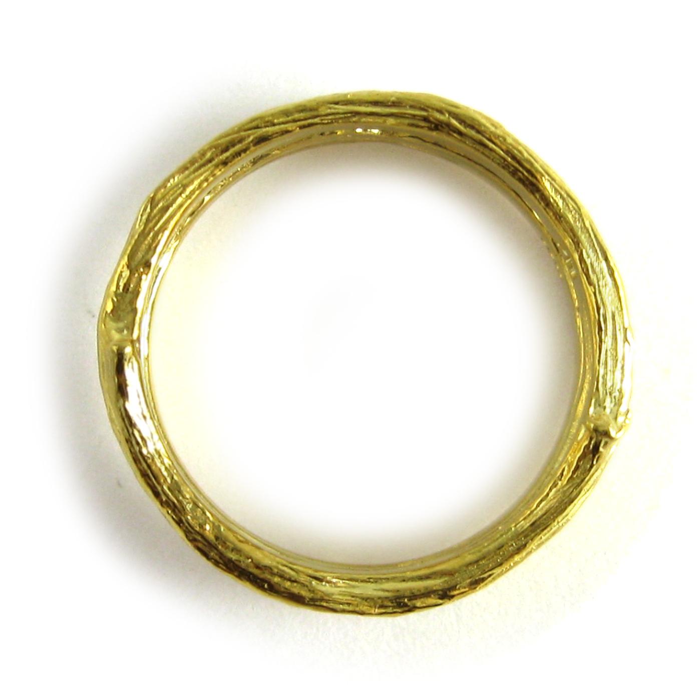Men's 18k Gold Double-band Twig Ring For Sale
