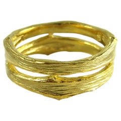 18k Gold Double-band Twig Ring