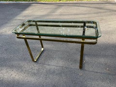 Double Banded Brass Finish Sofa Table