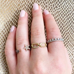 Double Banded Round Diamond Crown Ring