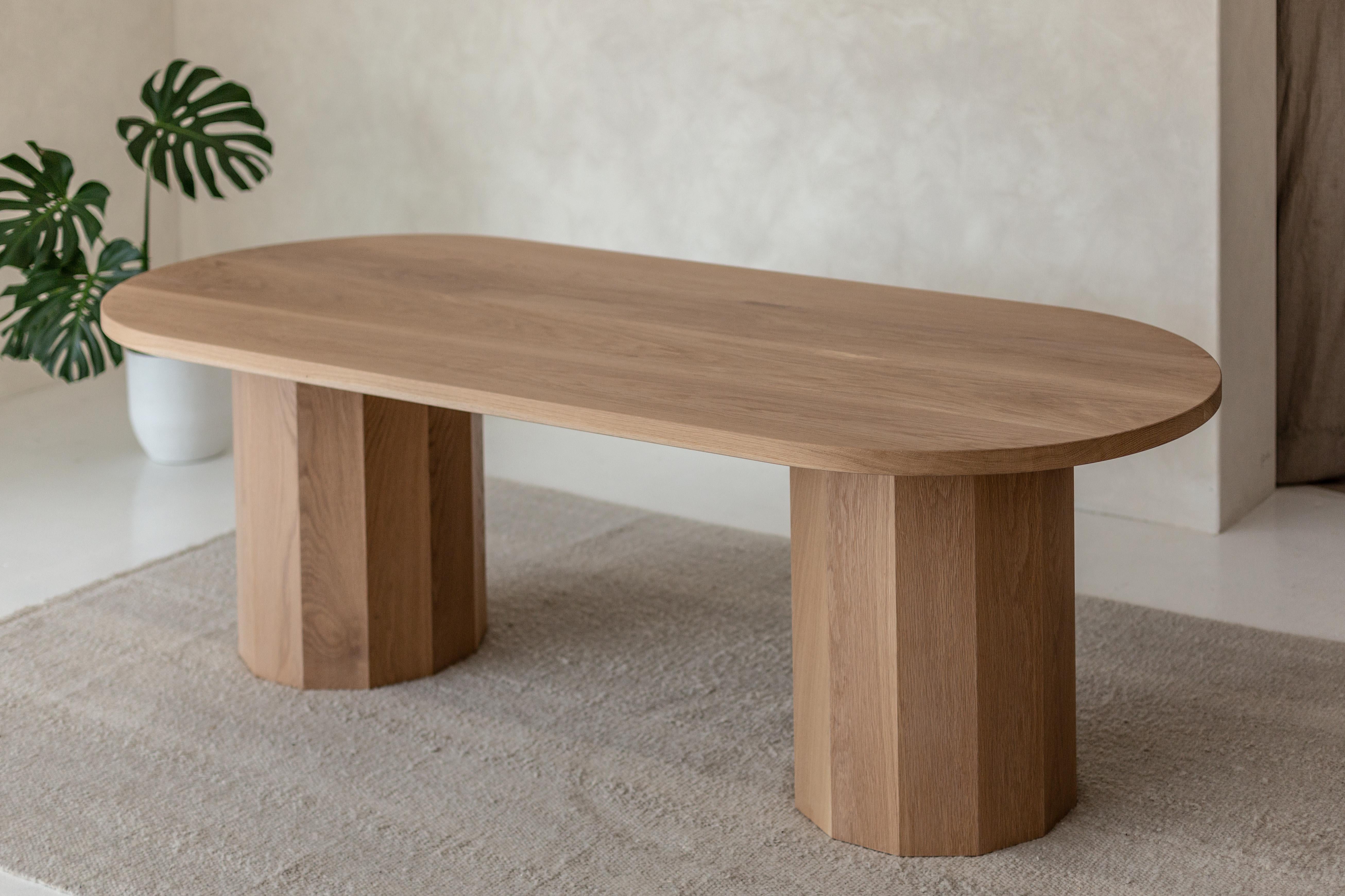 Double Barrel Dining Table in American Oak by Mr and Mrs White For Sale 2