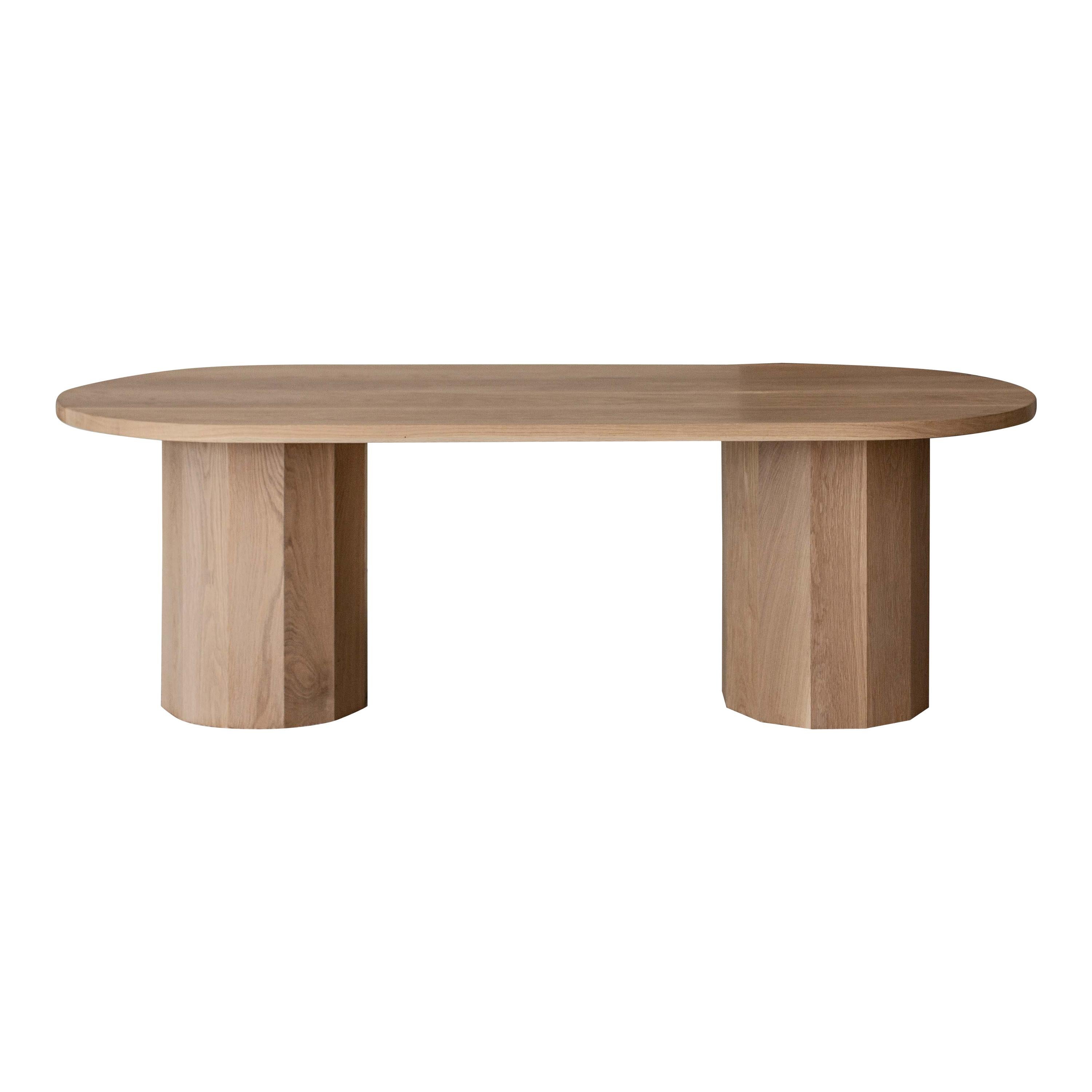 Double Barrel Dining Table in American Oak by Mr and Mrs White For Sale