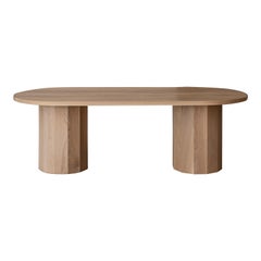 Double Barrel Dining Table in American Oak by Mr and Mrs White