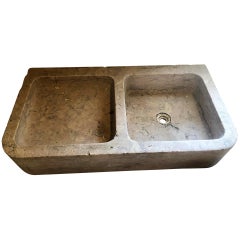 Antique Double Basin Marble Sink, circa 1800s