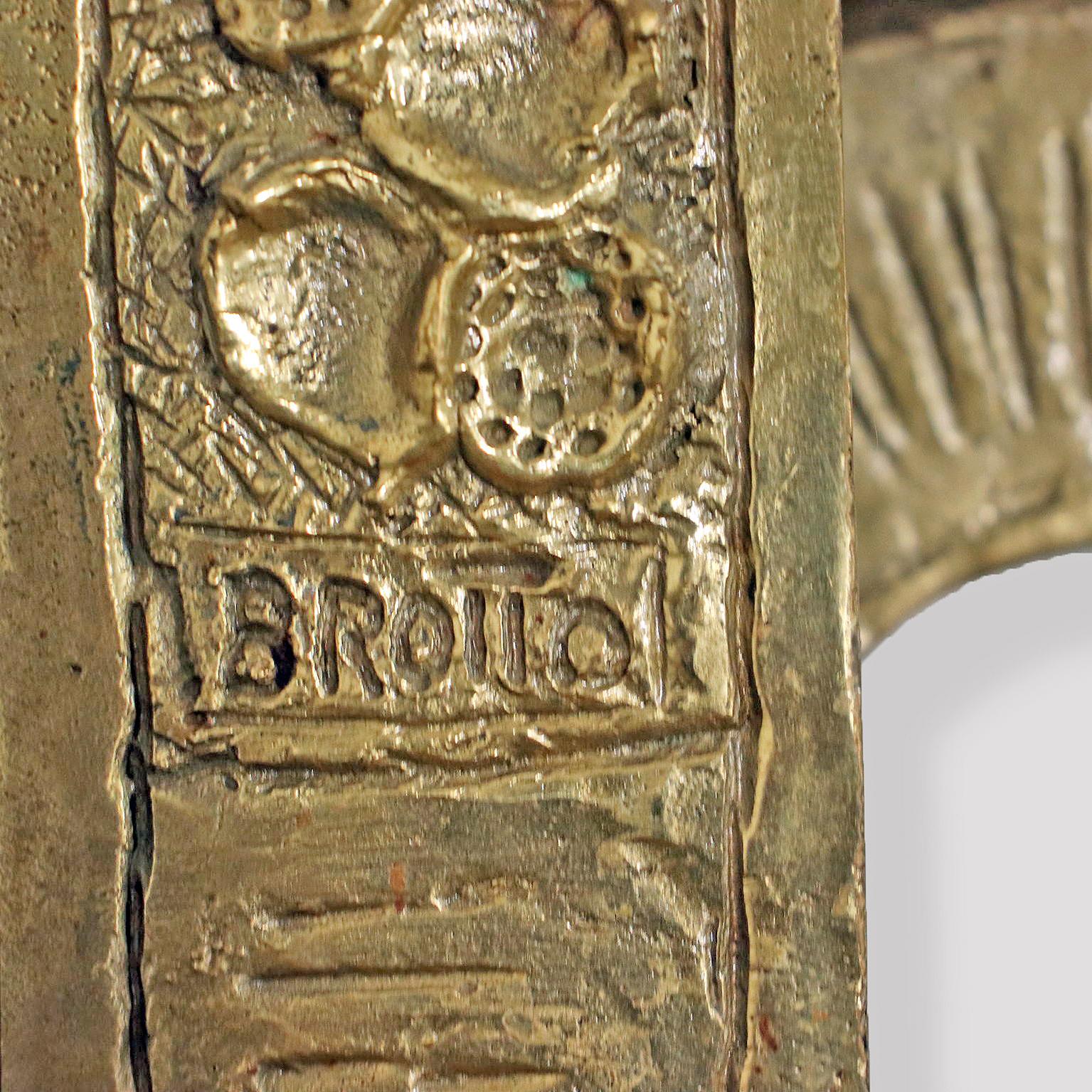 Doppelbettgestell aus Bronzeguss von Angelo Brotto für Esperia, Italien, um 1970 (Gegossen) im Angebot