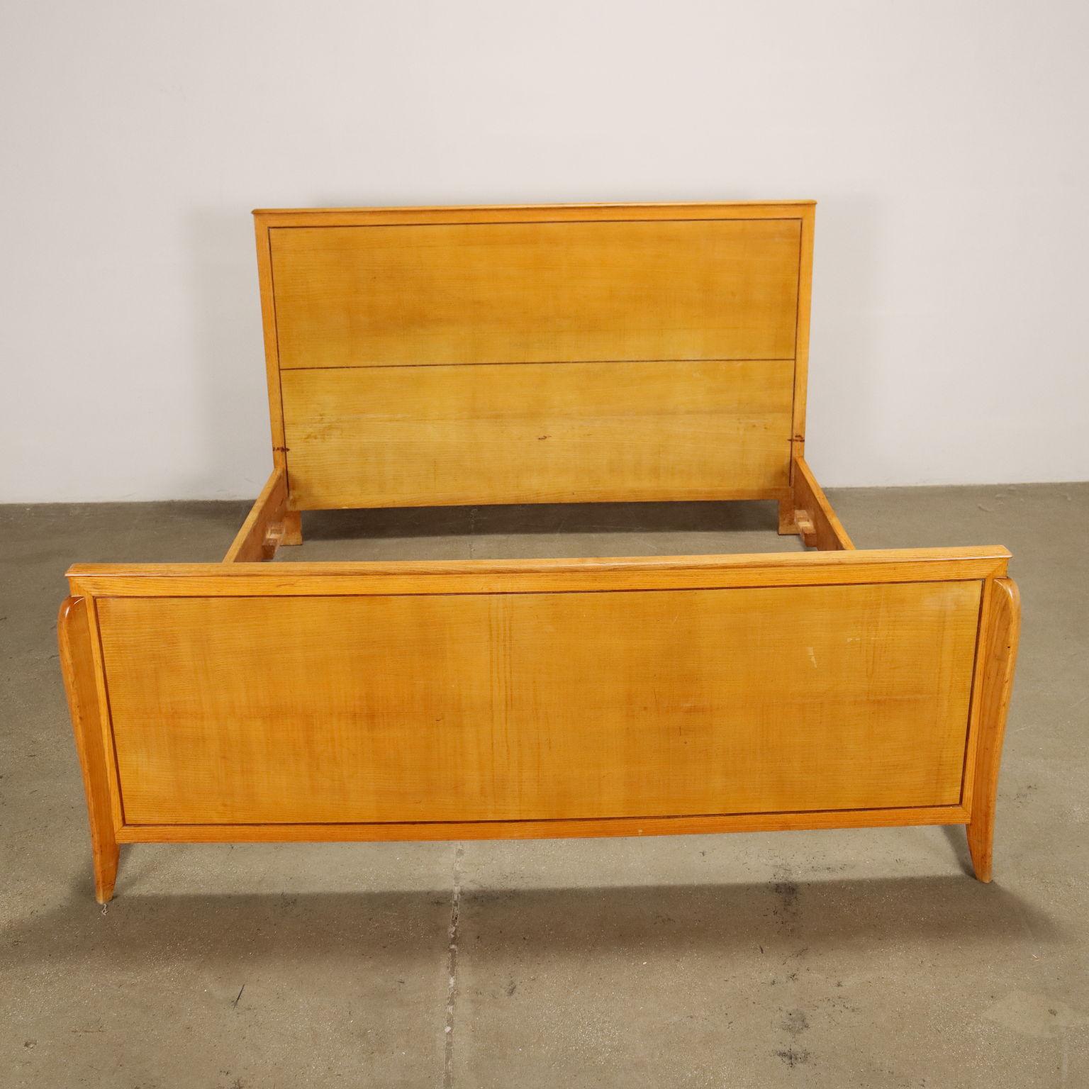 Mid-Century Modern Double Bed Maple Italy 1950s