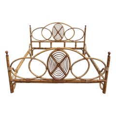Lit à deux places Mid-Century Italian Design Solid Bamboo, 1950s