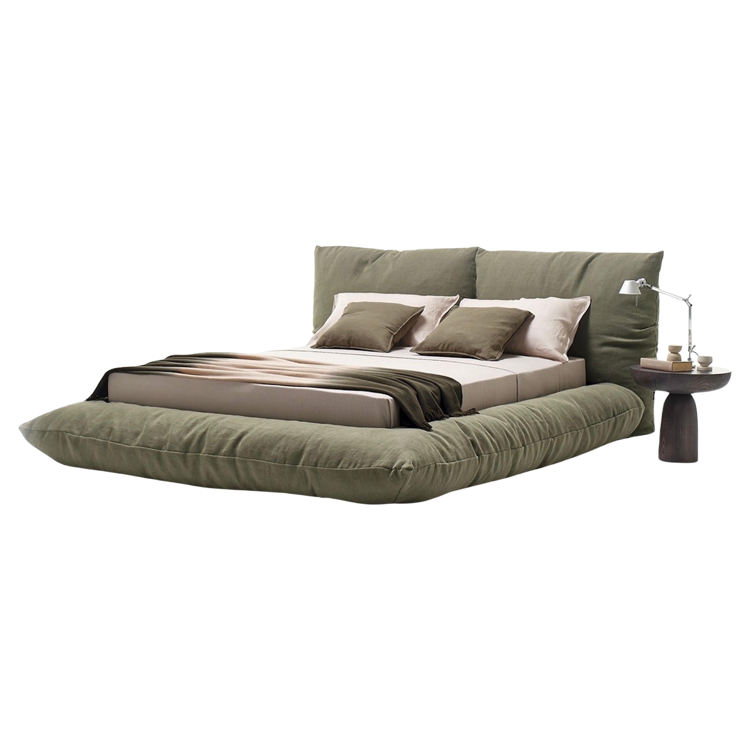 Double bed Mogg Alba design Studio Nove - Green - Slat 160 cm / 63" included en vente
