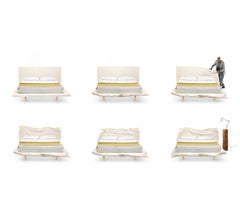 Double Bed Mogg BIG HUG design Claudio Bitetti - Slats 160 cm / 62.99 inch