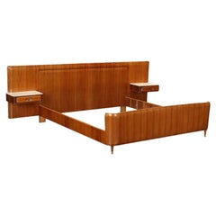 Double Bed Teak Veneer, Italy, 1960s