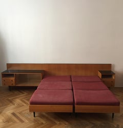 Double Bed with Nightstands by Mojmir Pozar for Up Zavody, 1960s