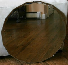 Italian Vintage Frameless Double Beveled Glass Multi Angled Mirror, 1920