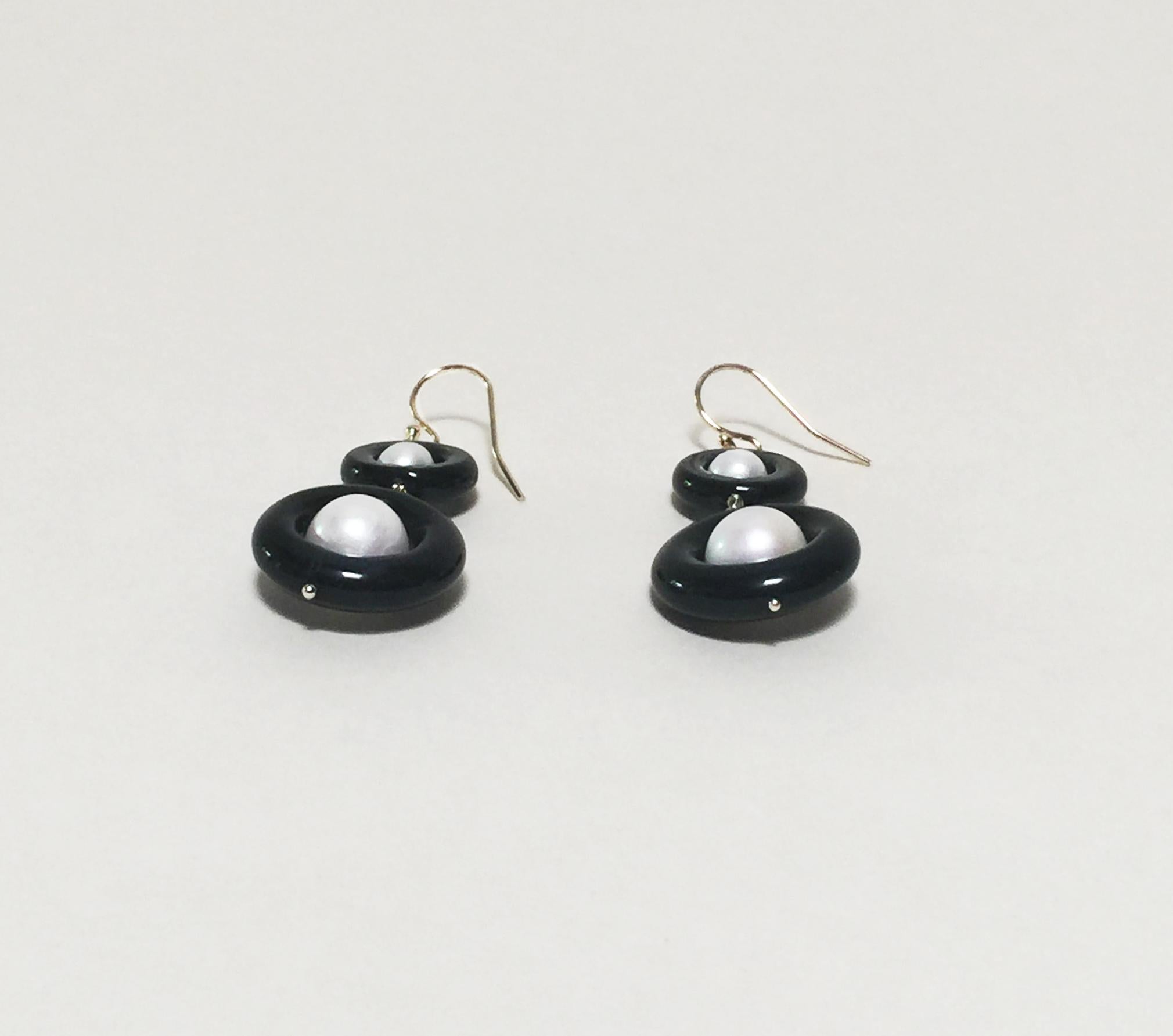 onyx and pearl earrings