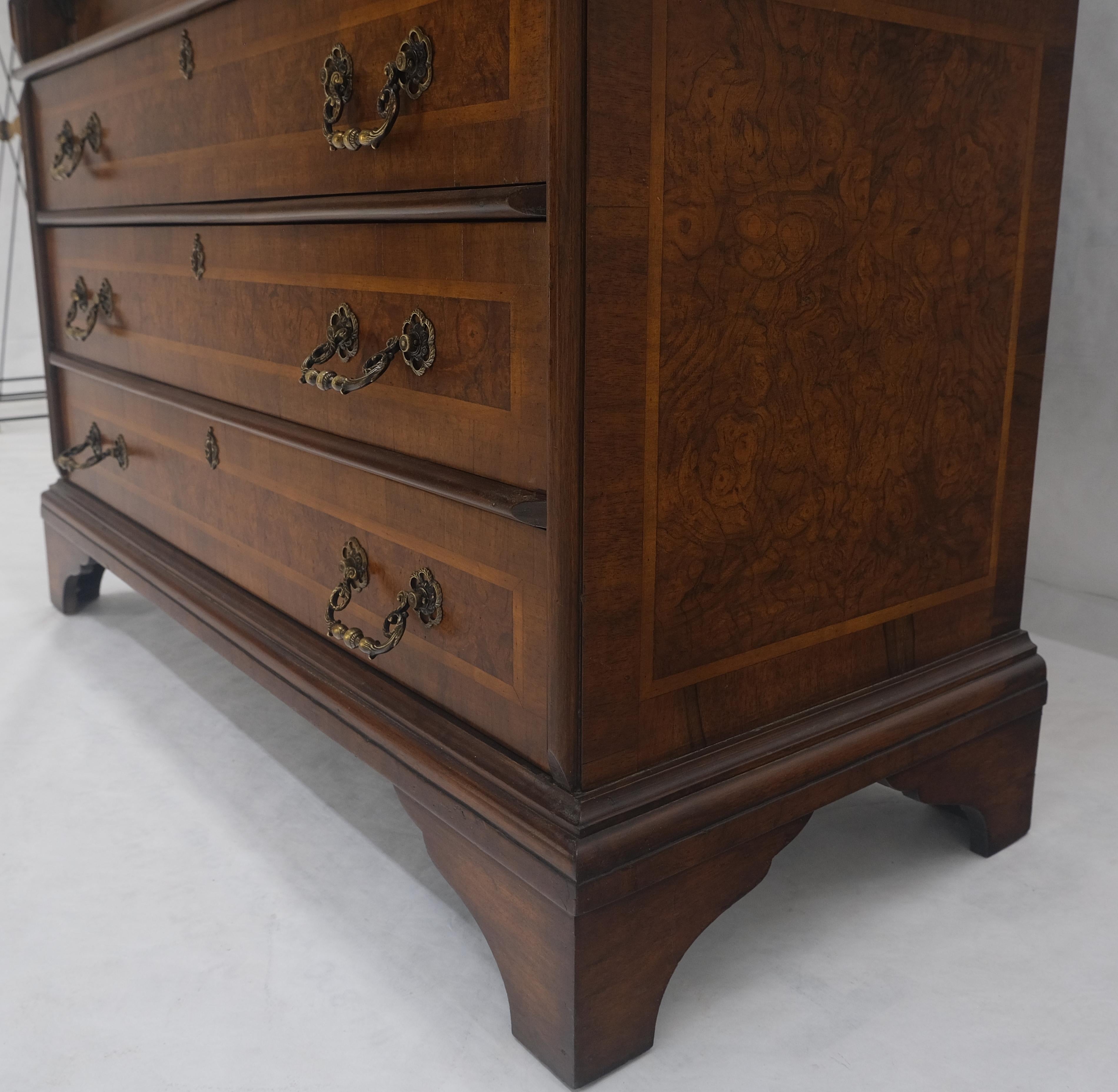 Escritorio de secretaria de 3 cajones con tapa de cúpula de doble bonete de madera de arce de los años 1900 ¡Limpio! en venta 5