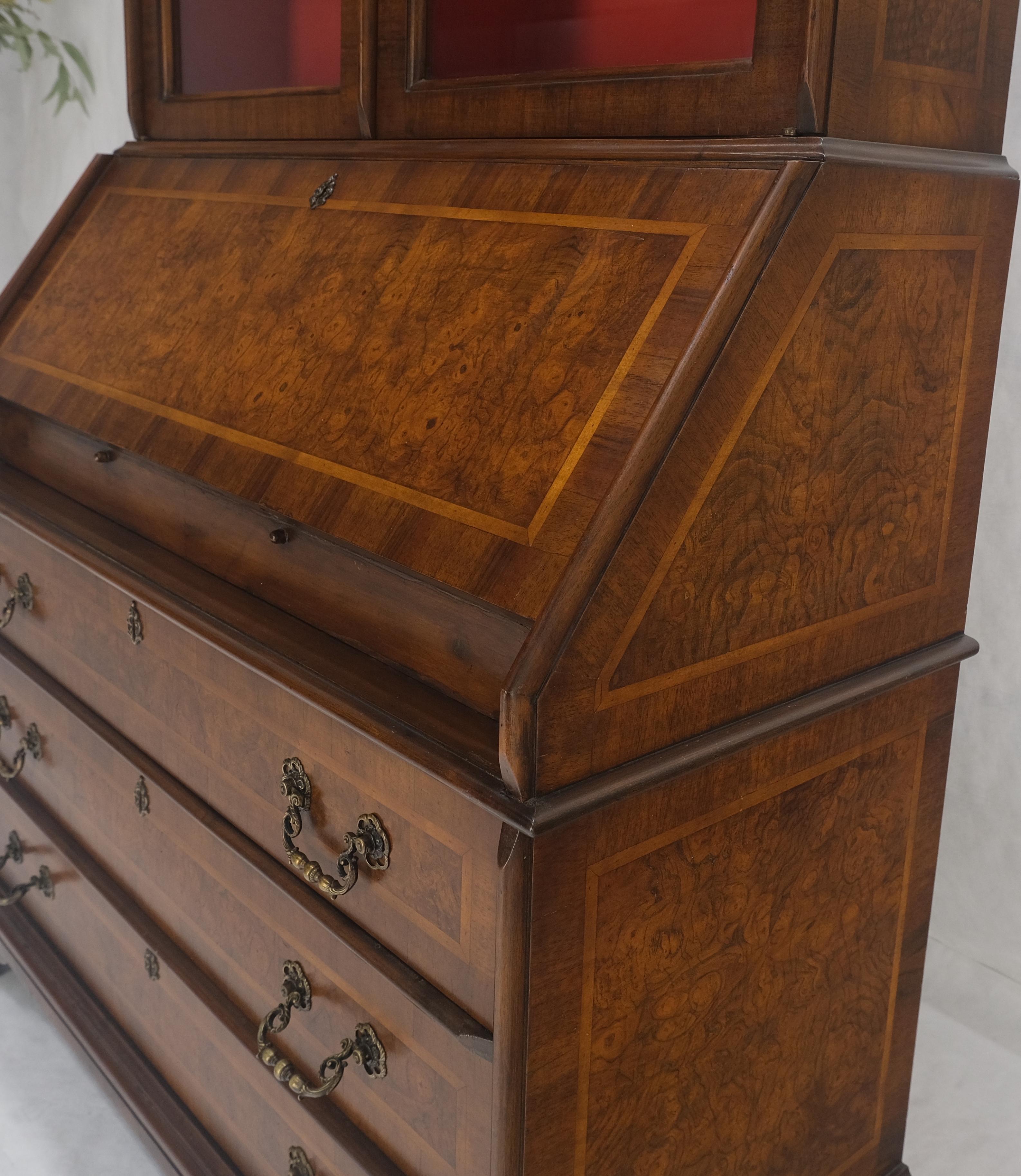 Escritorio de secretaria de 3 cajones con tapa de cúpula de doble bonete de madera de arce de los años 1900 ¡Limpio! en venta 10