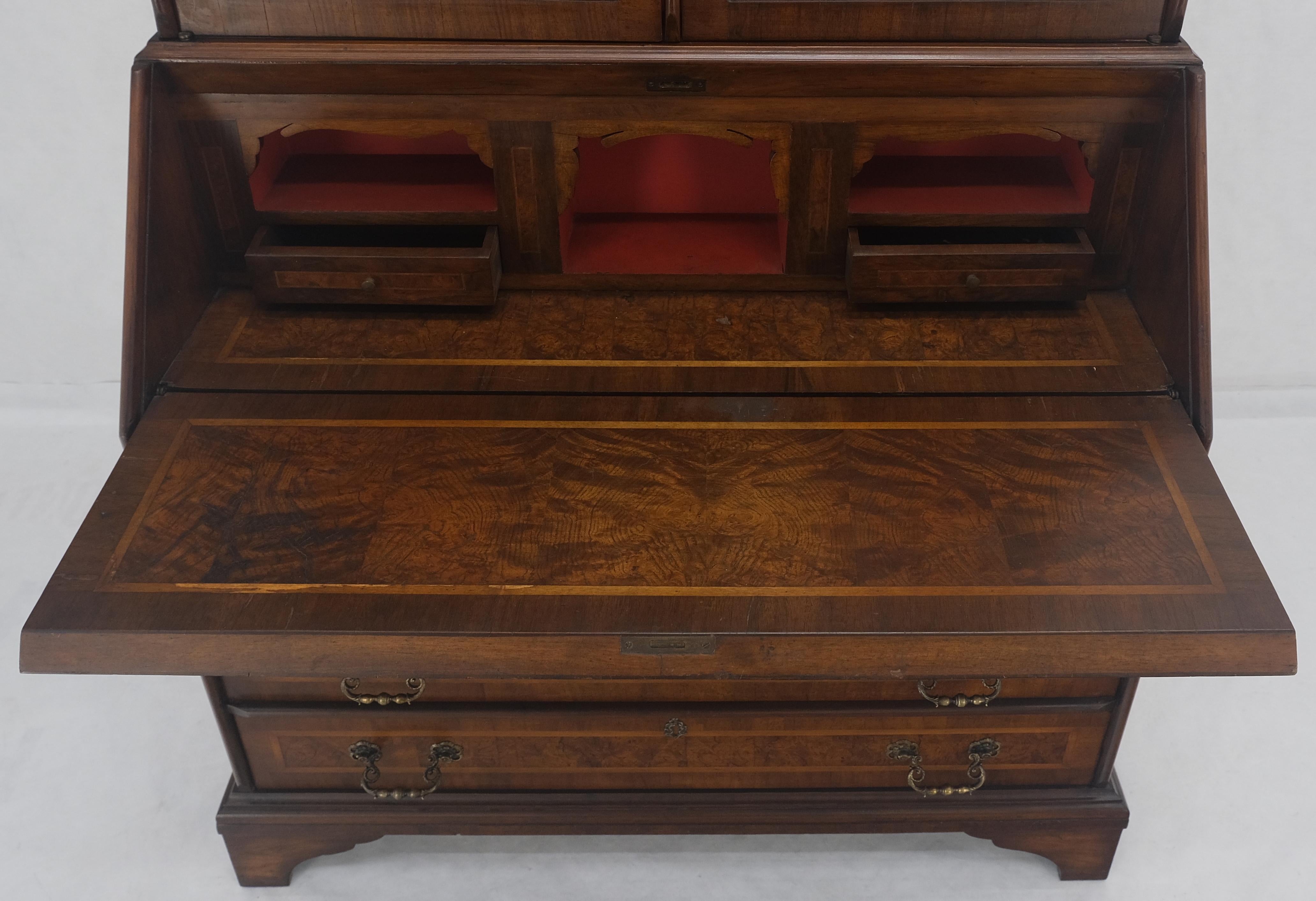 Escritorio de secretaria de 3 cajones con tapa de cúpula de doble bonete de madera de arce de los años 1900 ¡Limpio! en venta 1
