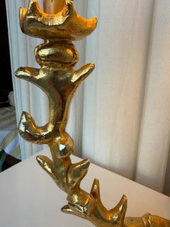 Double Branch Gilt Bronze Lamp by Mathias Fondica