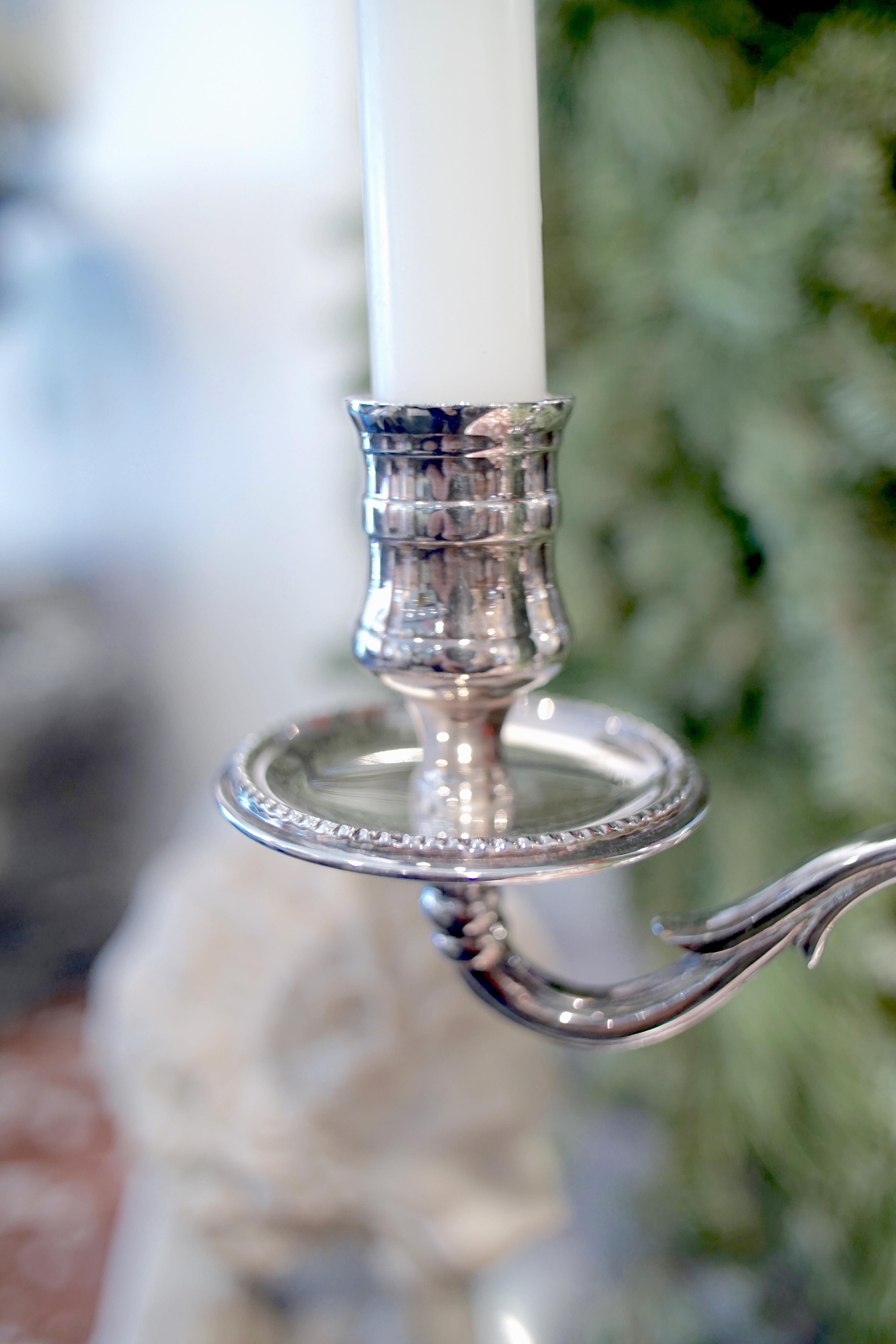 Kerzenständer aus Silber mit Zweige im Angebot 12
