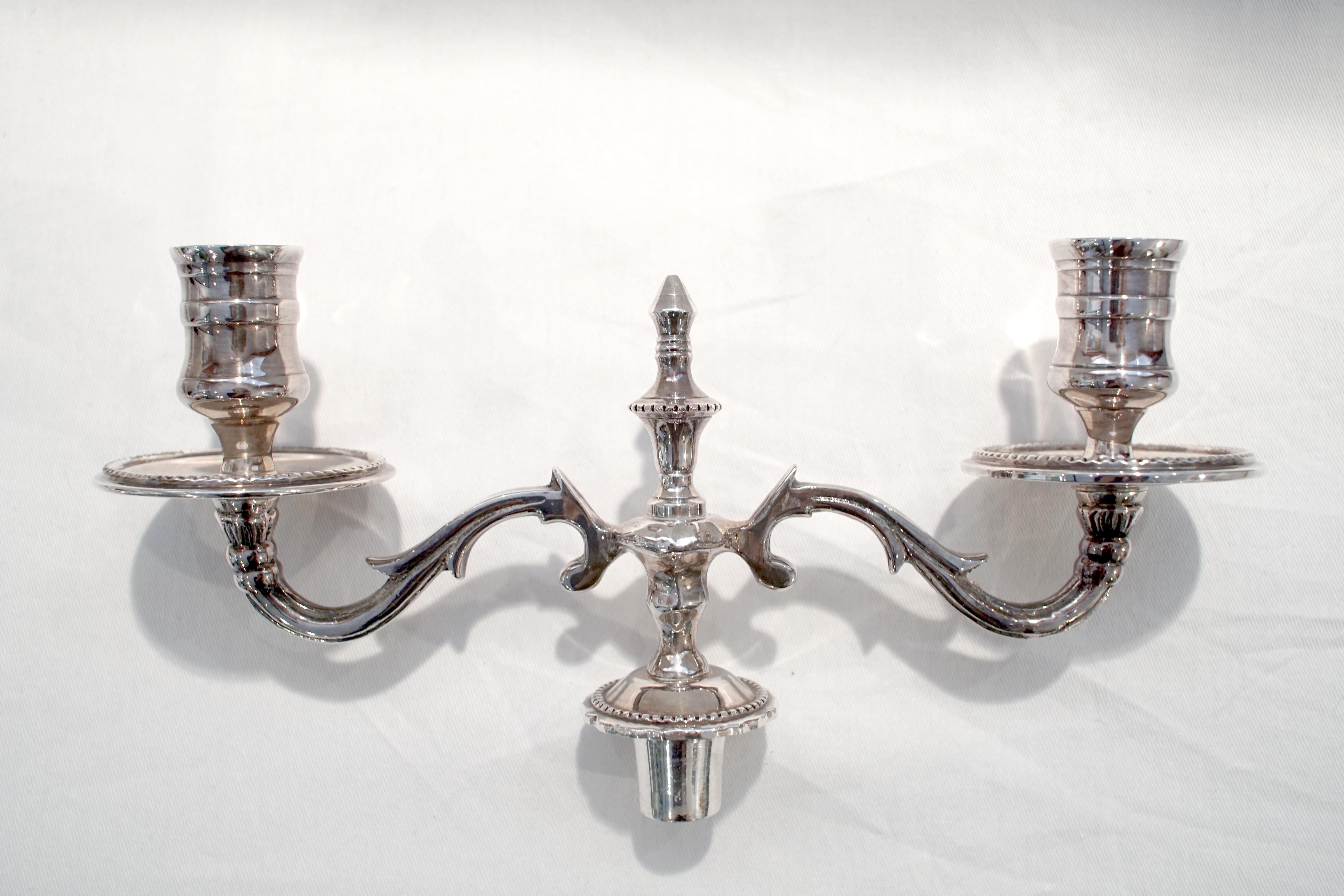 Kerzenständer aus Silber mit Zweige (Louis XVI.) im Angebot