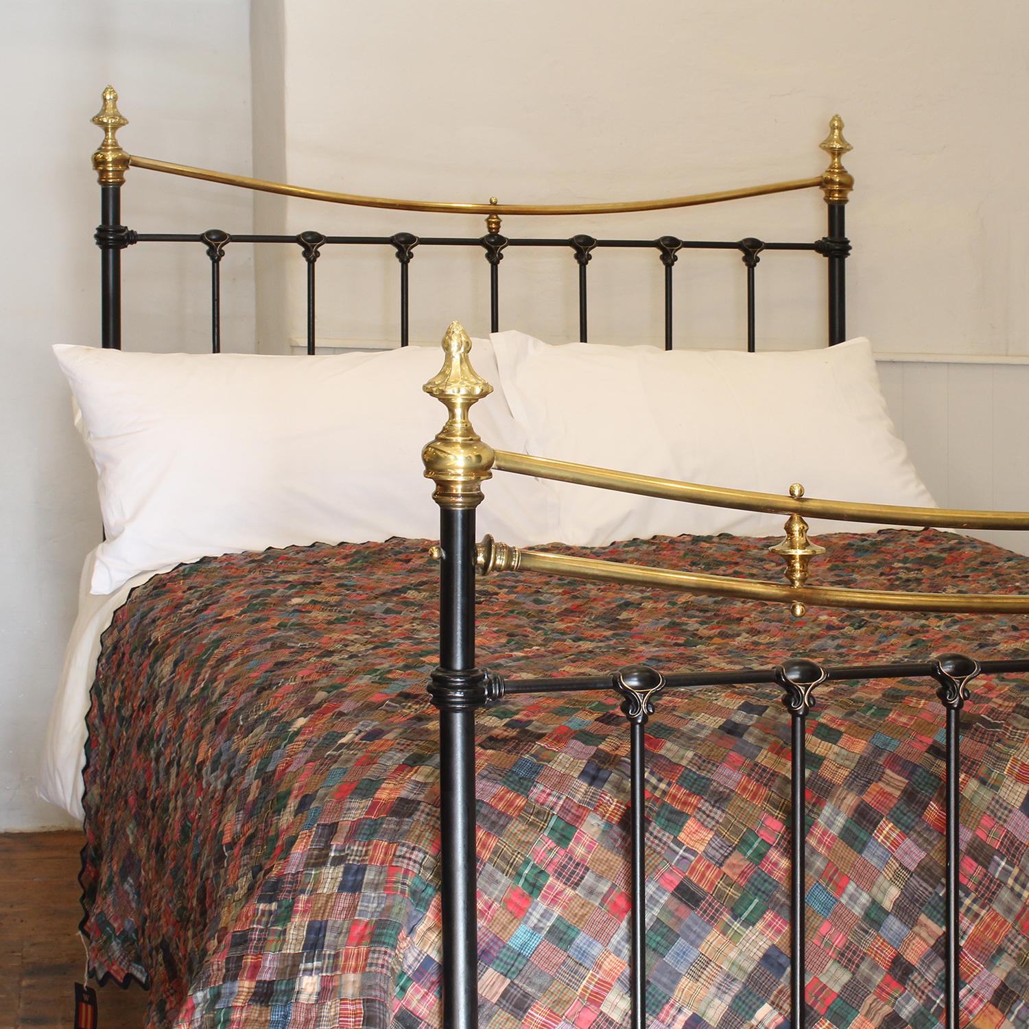 black and brass metal bed frame