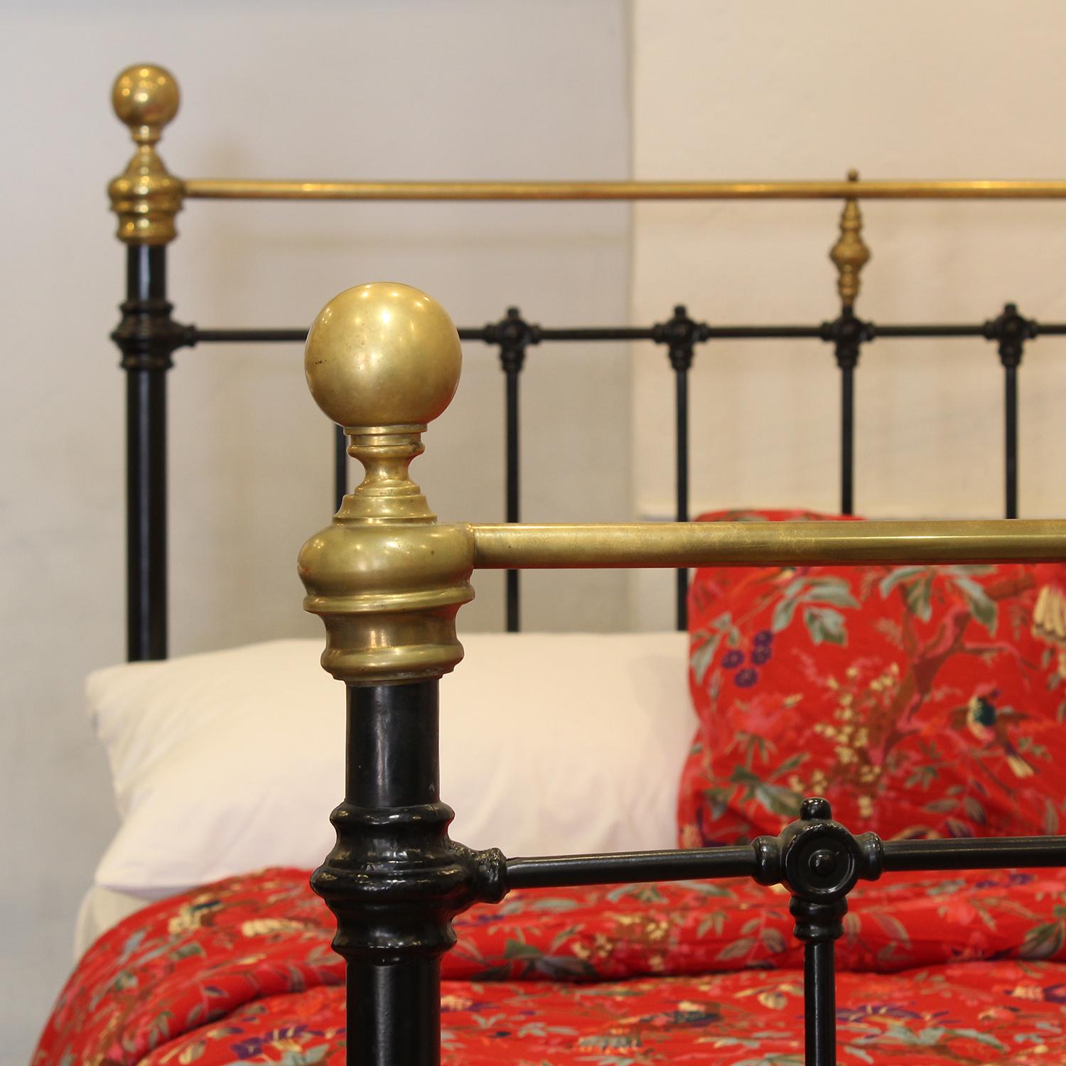 Cast Double Brass and Iron Bed, MD138