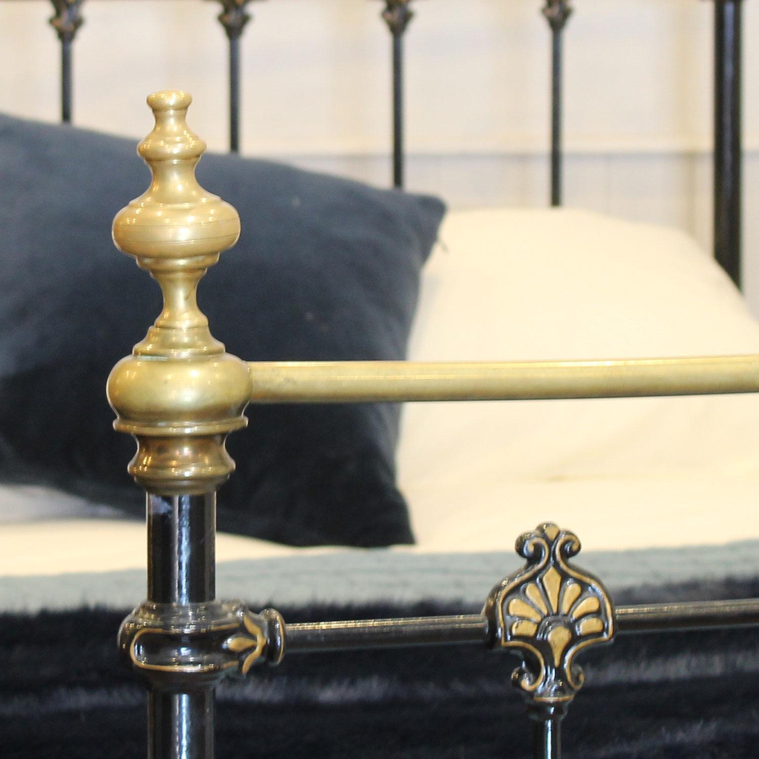 Double Brass & Iron Bed in Black, MD126 1