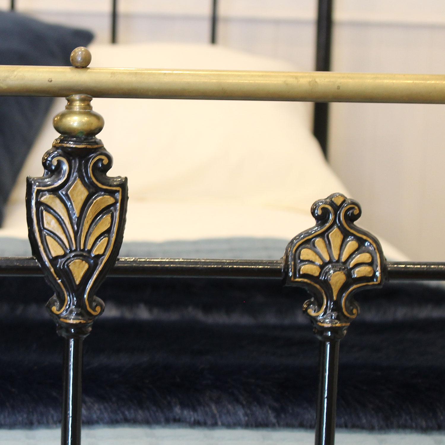 Double Brass & Iron Bed in Black, MD126 2