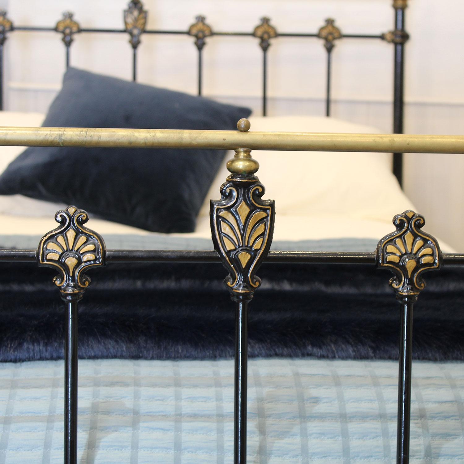 Double Brass & Iron Bed in Black, MD126 3