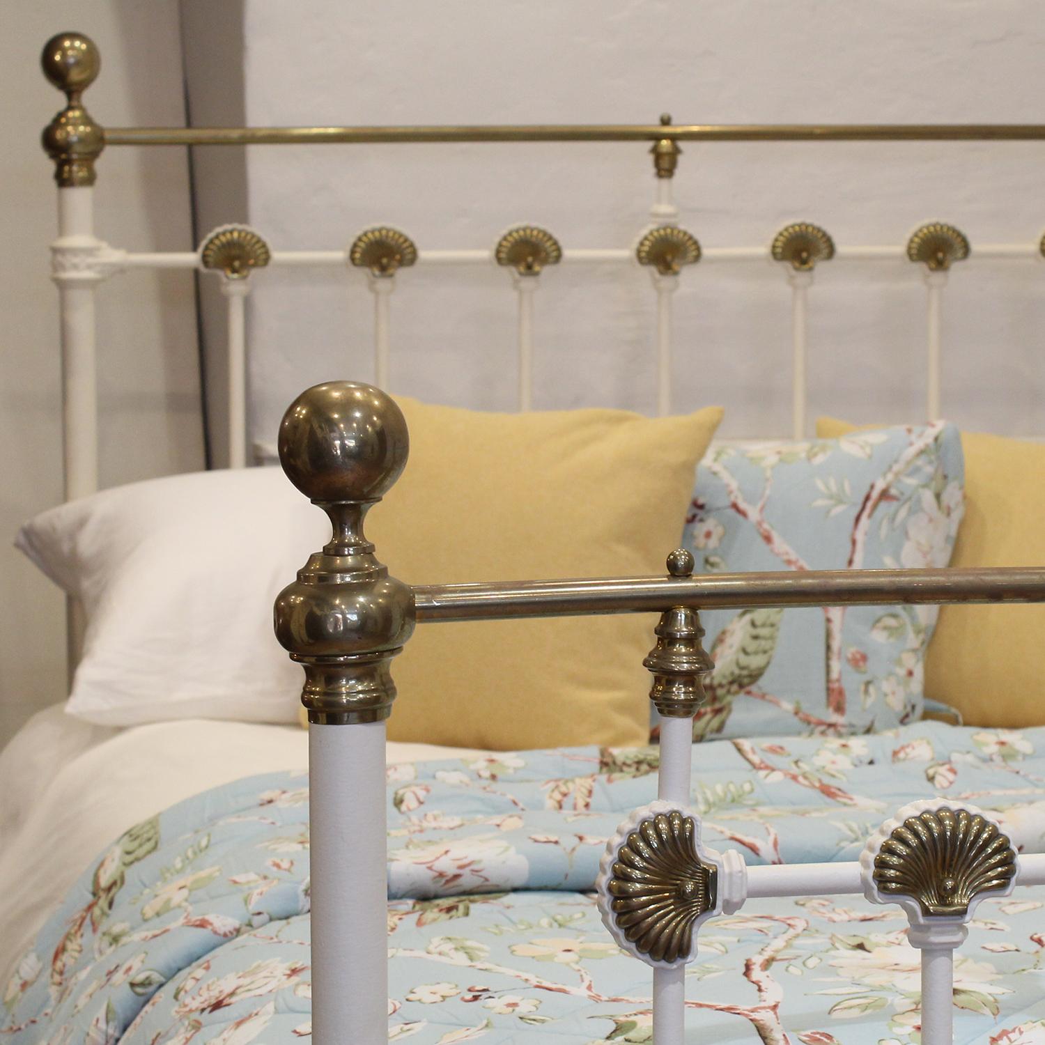 Cast Double Brass & Iron Bed in White, MD123