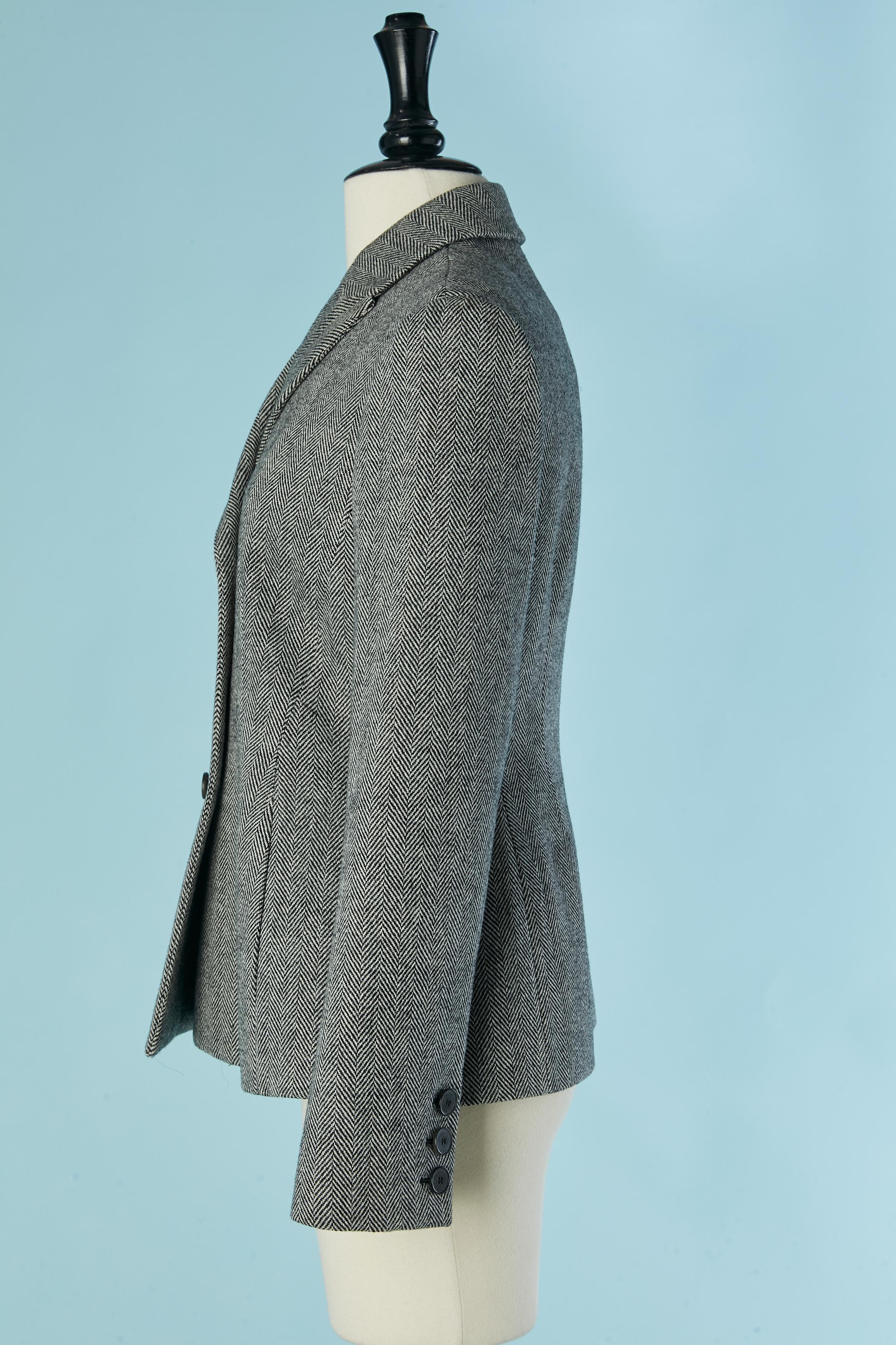 Women's Double-breasted Bar jacket with chevron pattern CHRISTIAN DIOR For Sale