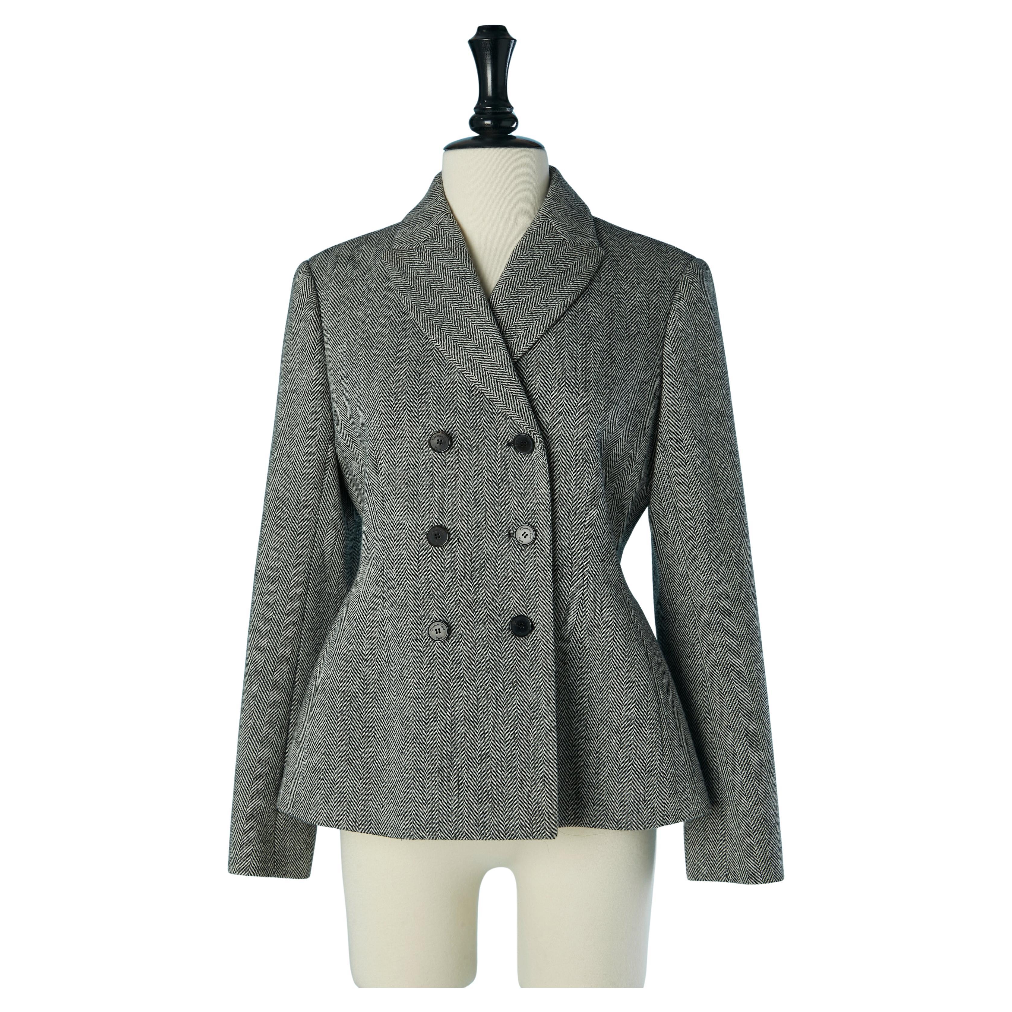 Double-breasted Bar jacket with chevron pattern CHRISTIAN DIOR