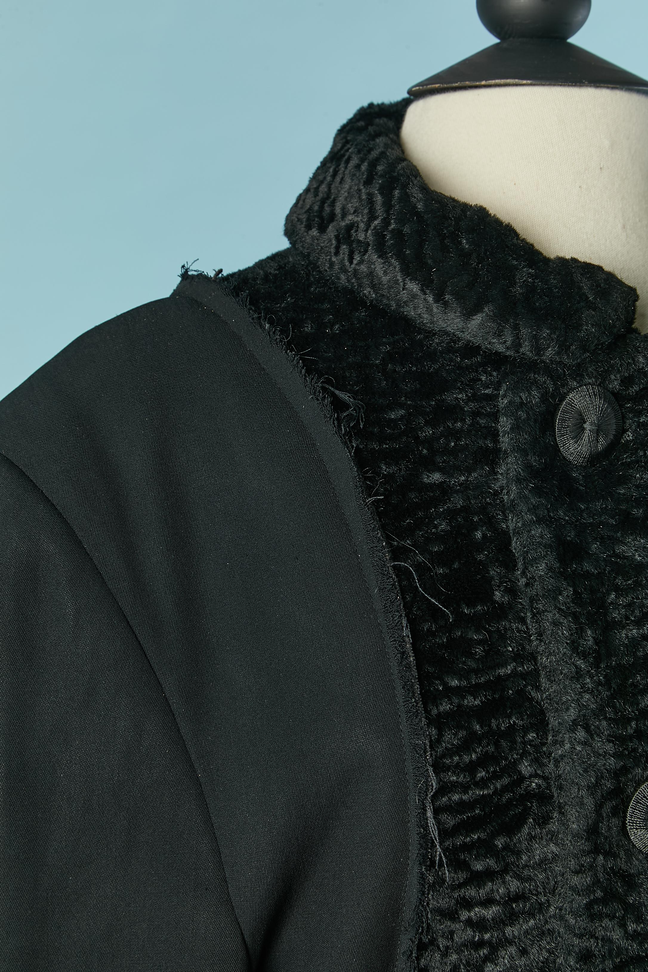 Cappotto doppiopetto nero con pelliccia sintetica Comme des Garçons In condizioni ottime in vendita a Saint-Ouen-Sur-Seine, FR