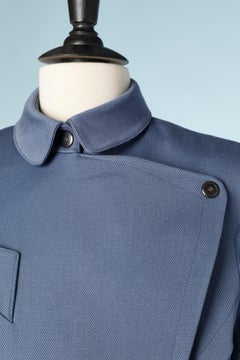 Zweireihige Jacke aus blauer Wolle von Thierry Mugler