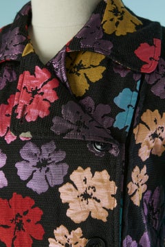 Zweireihiger Brokatmantel mit Blumenmuster GALLIANO