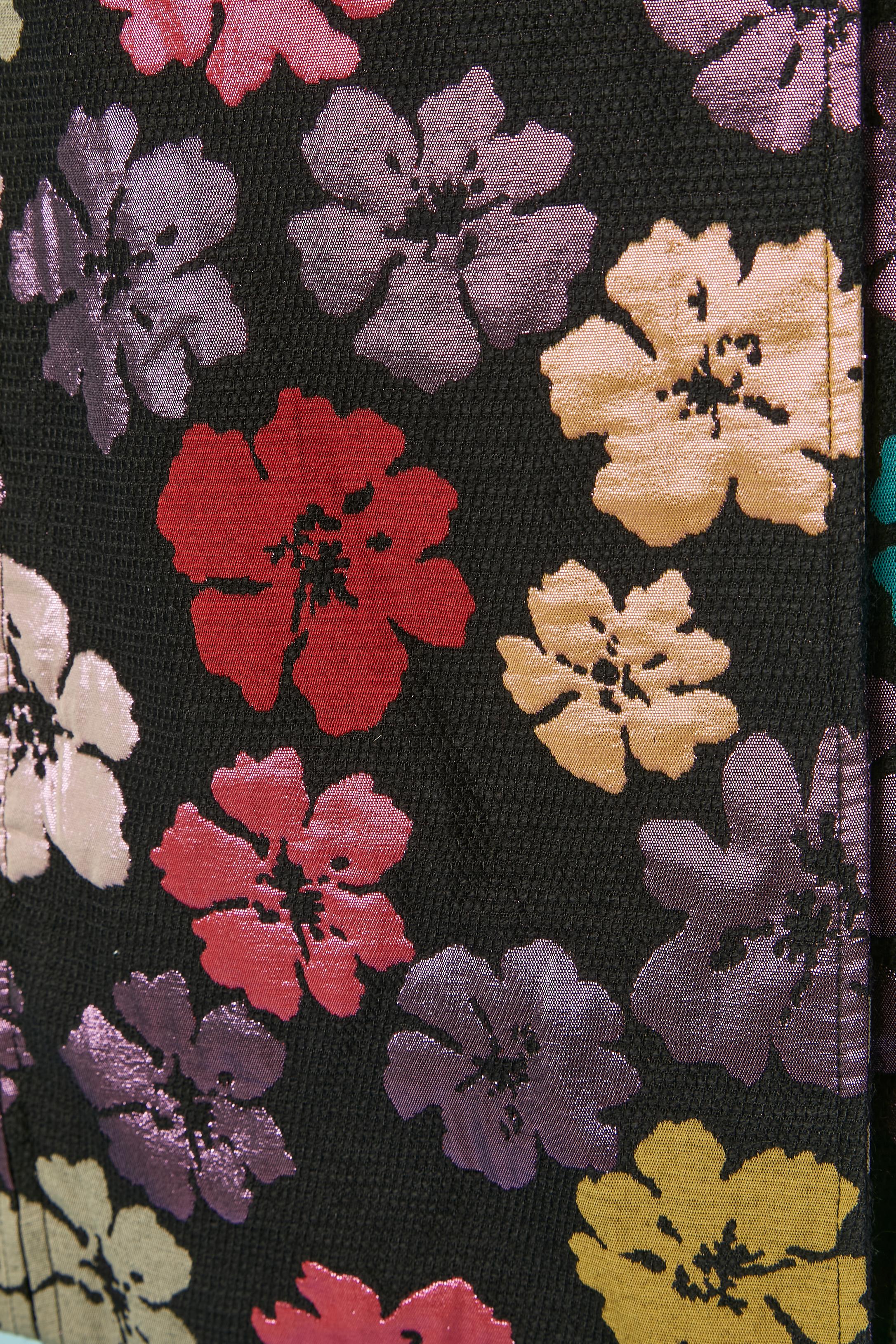 Abrigo brocado con doble botonadura y estampado de flores GALLIANO en venta 1
