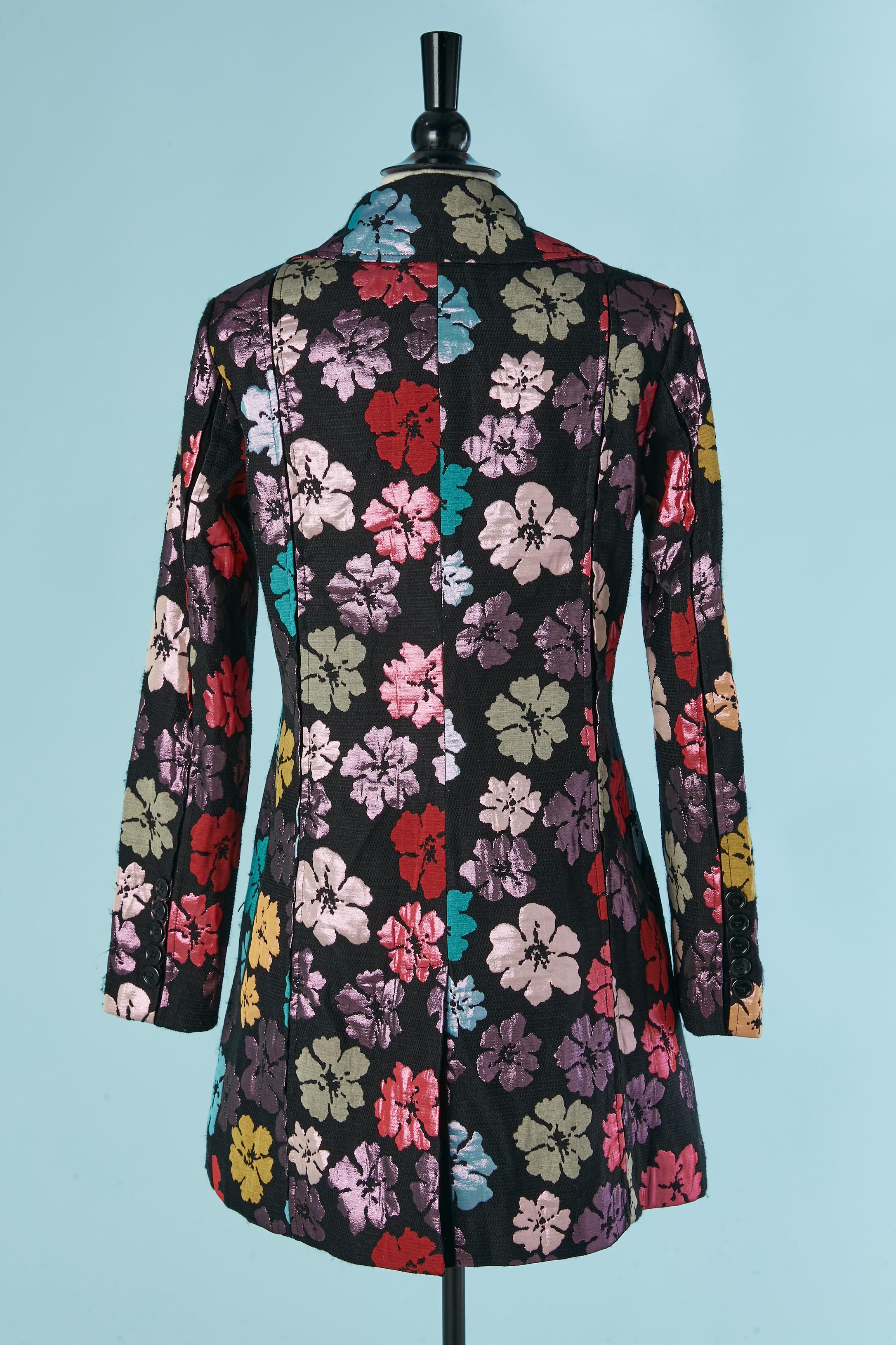 Abrigo brocado con doble botonadura y estampado de flores GALLIANO en venta 3