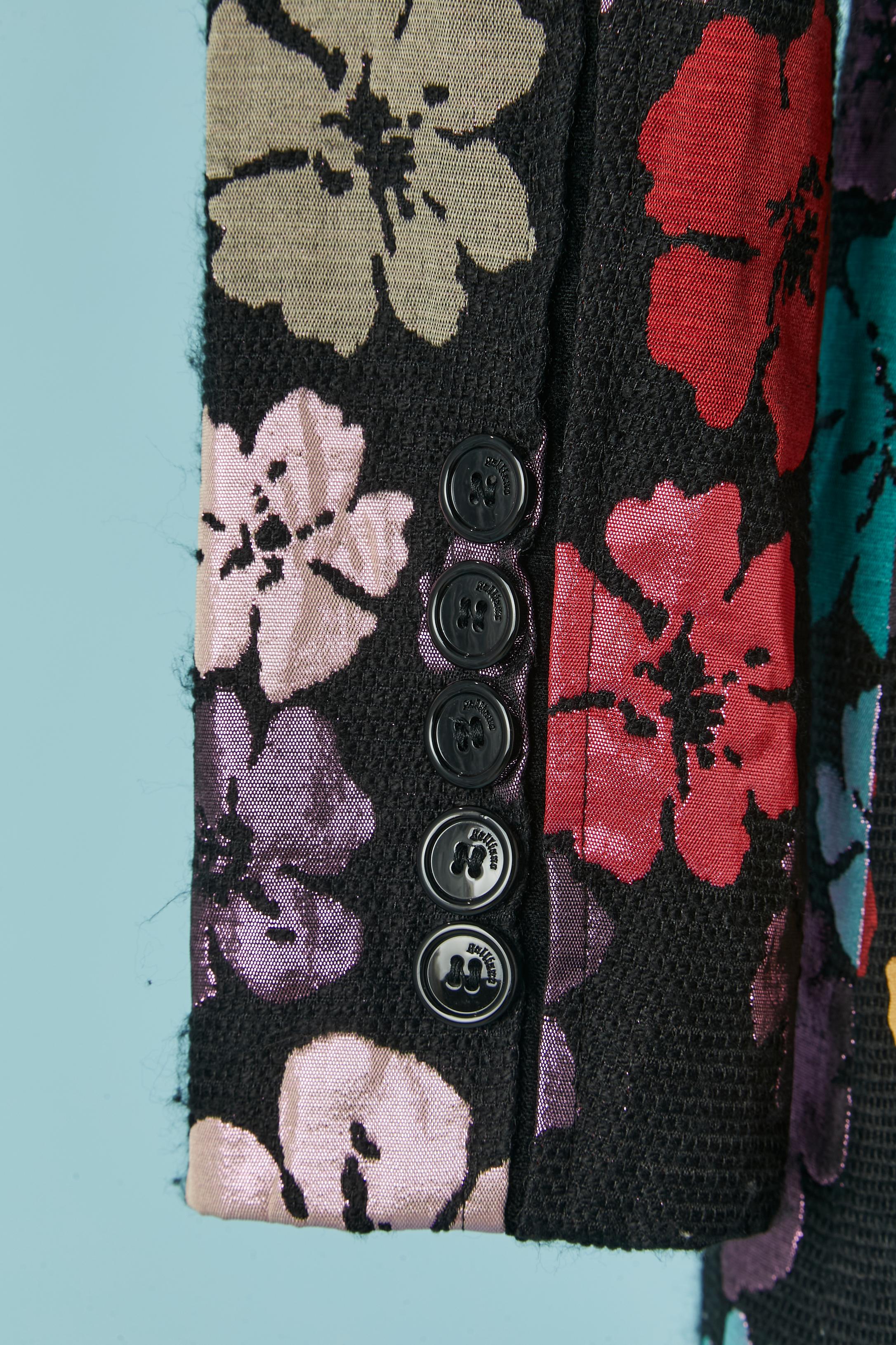 Abrigo brocado con doble botonadura y estampado de flores GALLIANO en venta 4