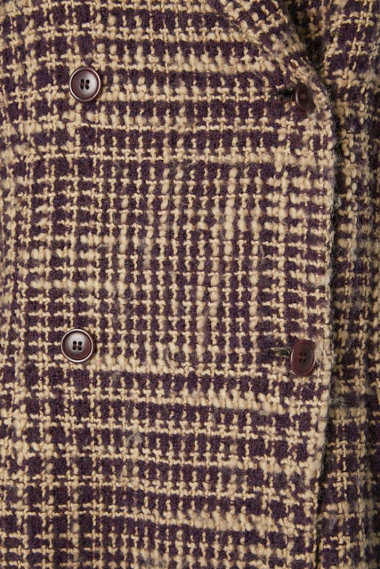 Gray Double breasted coat with check pattern Gianfranco Ferré Studio For Sale