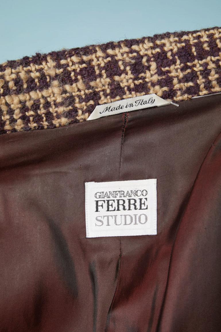 Double breasted coat with check pattern Gianfranco Ferré Studio For Sale 1