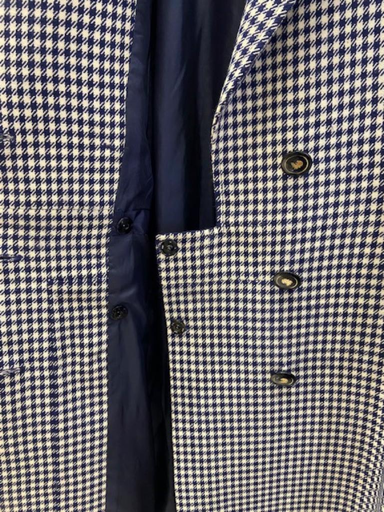 Cappotto a doppiopetto con  modello pied de poule Saint Laurent Rive Gauche in vendita 2