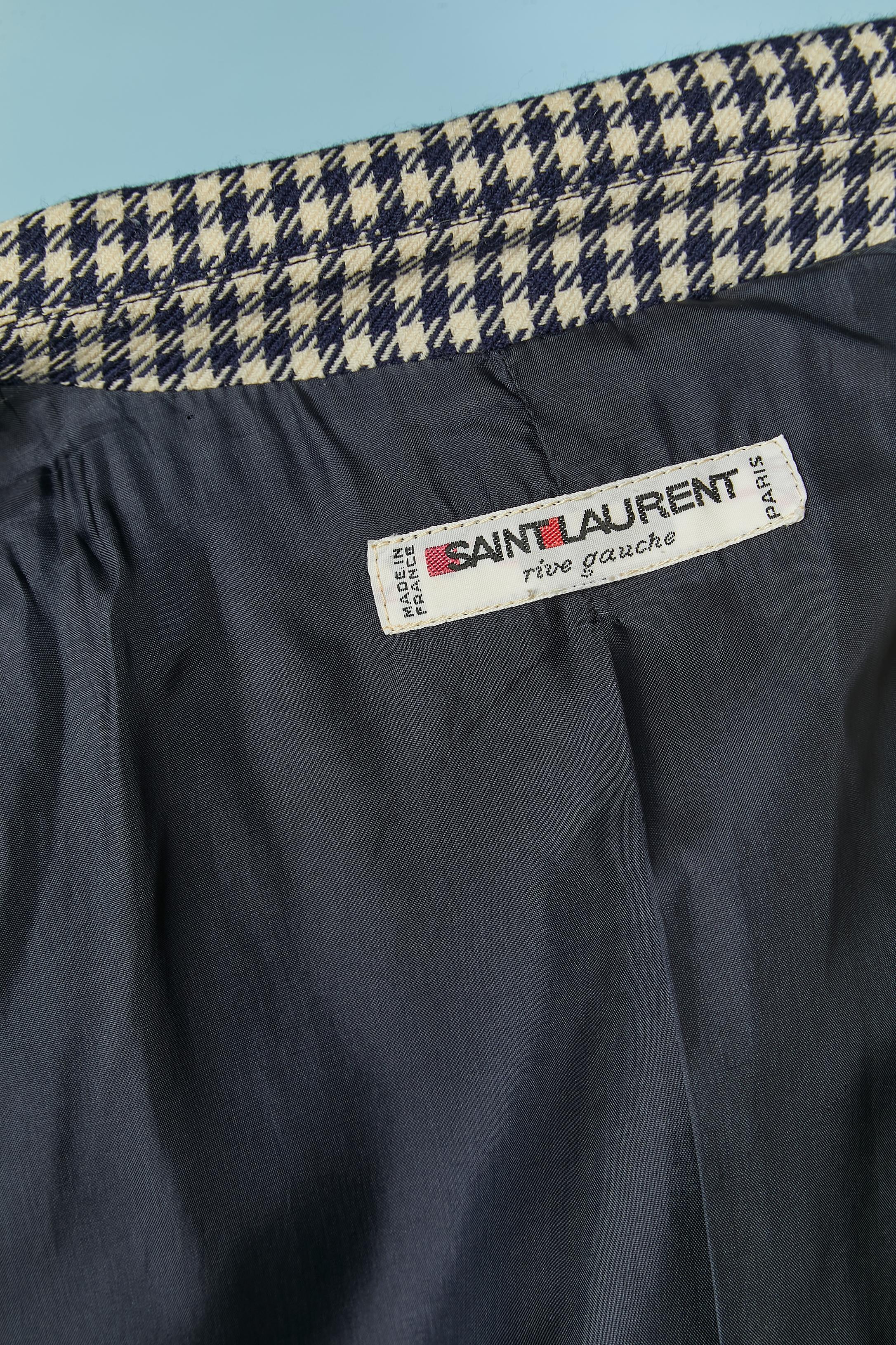 Cappotto a doppiopetto con  modello pied de poule Saint Laurent Rive Gauche in vendita 4