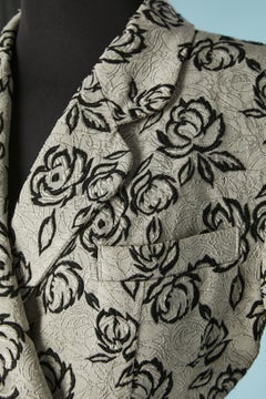 Double-breasted damask jacket with roses pattern Gianni Versace Couture