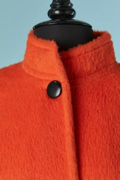 Abrigo de doble botonadura de piel sintética naranja GENNY